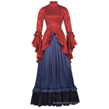 Belle Poque Retro Vintage Steampunk Victorian Edwardian Downton Abbey Long Maxi Dress BP000365-1